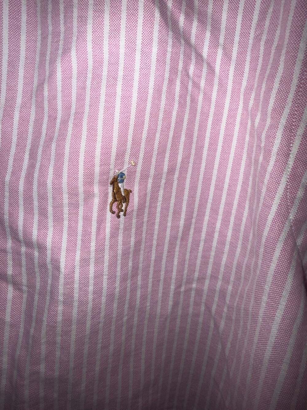 Ralph Lauren Classic Fit Striped Button Down Shirt Pink White - Picture 2 of 8